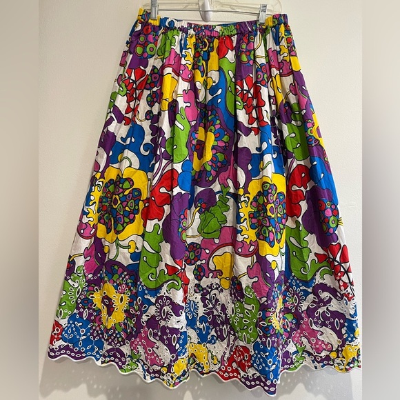 Rhode beautiful Audrey  Boho Woodstock floral colorful midi skirt - Picture 16 of 17